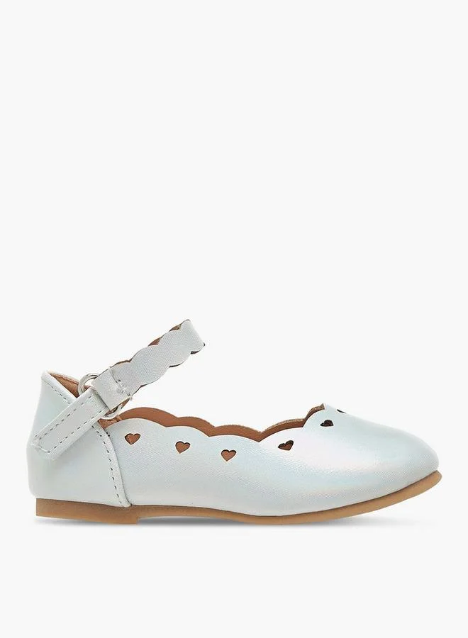 Flora Bella By Shoexpress Flora Bella Textured Ballerina Shoes With Hook And Loop Closure