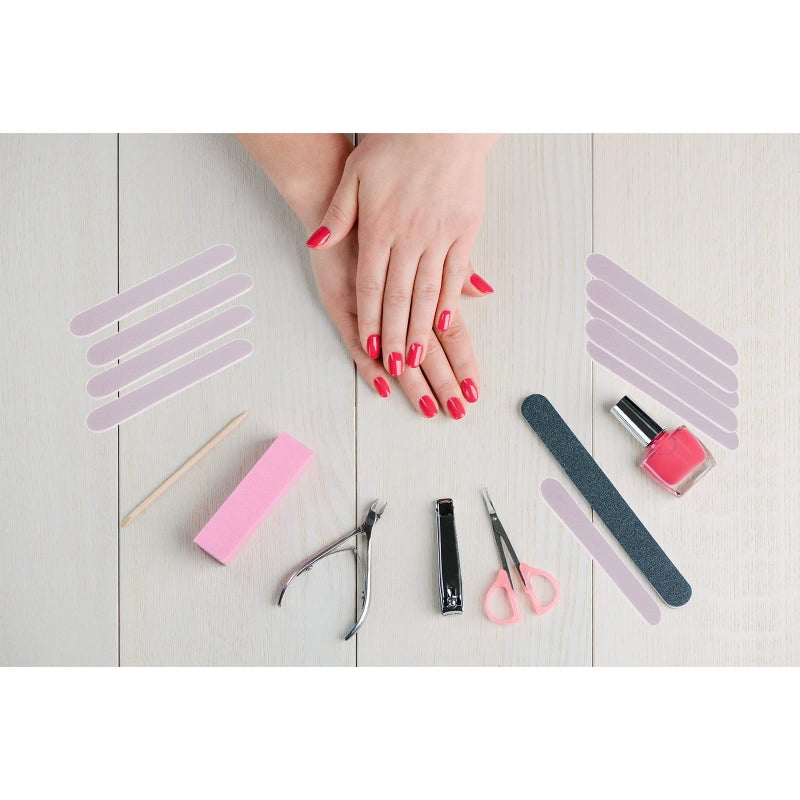 GigaGround Mini Nail Files Bulk (100 Pcs), Double Sided Emery Board Nail File for Nature Nails, Manicure Tool Set Disposable Colorful Nail File for Home Salon Use Travel Size Men Women Kids Wood Board - Image 5