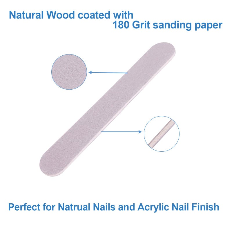 GigaGround Mini Nail Files Bulk (100 Pcs), Double Sided Emery Board Nail File for Nature Nails, Manicure Tool Set Disposable Colorful Nail File for Home Salon Use Travel Size Men Women Kids Wood Board - Image 4
