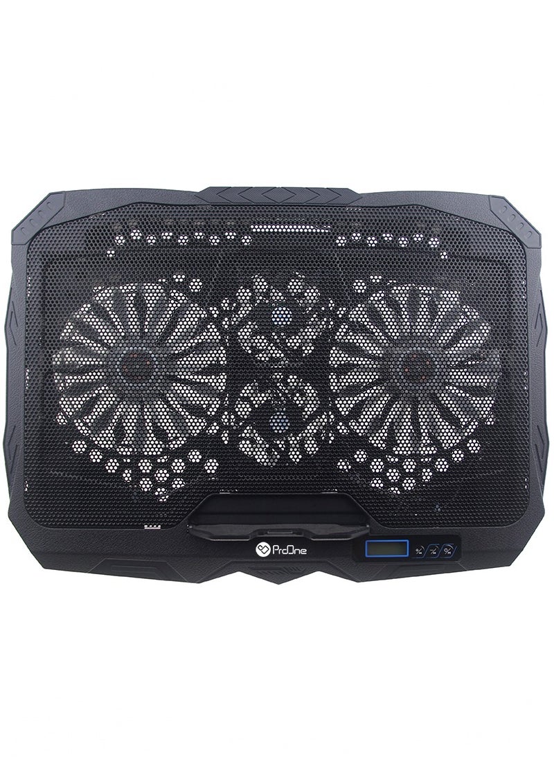 ProOne ProOne Laptop Cooling Pad, 4 Quiet Fans, Dual USB Ports, Adjustable Stand for 10-17 Inch Laptops, Notebooks, Ultrabooks - Gaming, Work, Home Office, Ergonomic Design, LED Light, Non-Slip Pad  - Image 5
