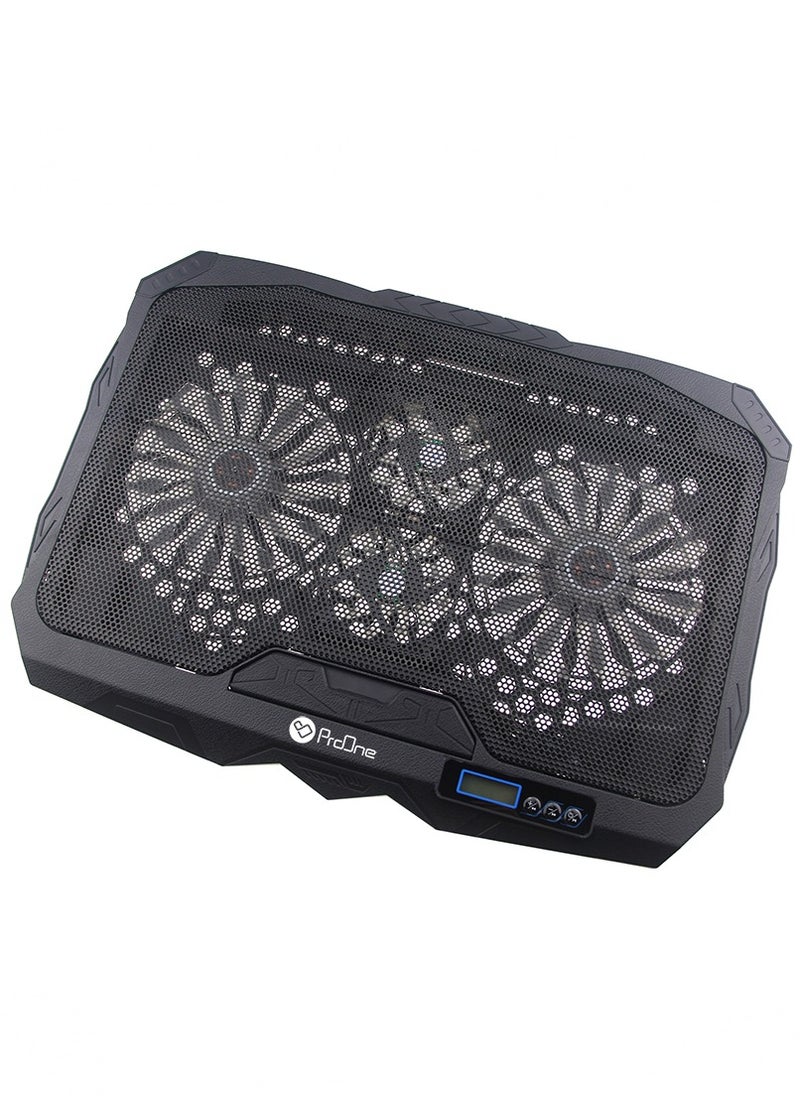 ProOne ProOne Laptop Cooling Pad, 4 Quiet Fans, Dual USB Ports, Adjustable Stand for 10-17 Inch Laptops, Notebooks, Ultrabooks - Gaming, Work, Home Office, Ergonomic Design, LED Light, Non-Slip Pad  - Image 4