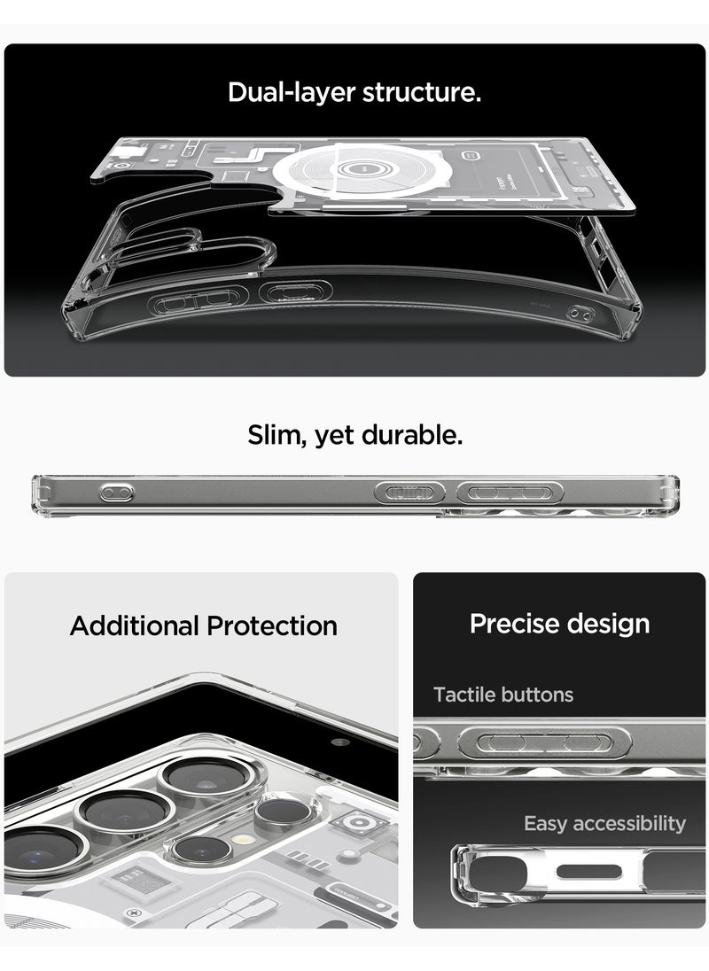Spigen - Ultra Hybrid MagFit for Samsung Galaxy S25 ULTRA Case Cover with MagSafe (2025) - Zero One White - Image 1