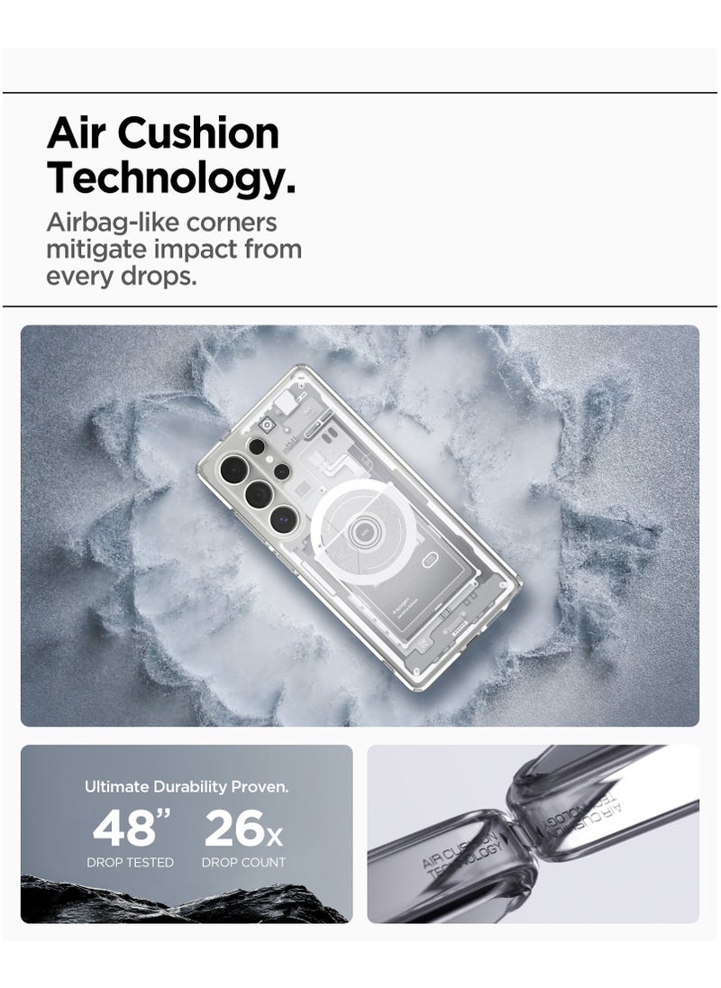 Spigen - Ultra Hybrid MagFit for Samsung Galaxy S25 ULTRA Case Cover with MagSafe (2025) - Zero One White - Image 1