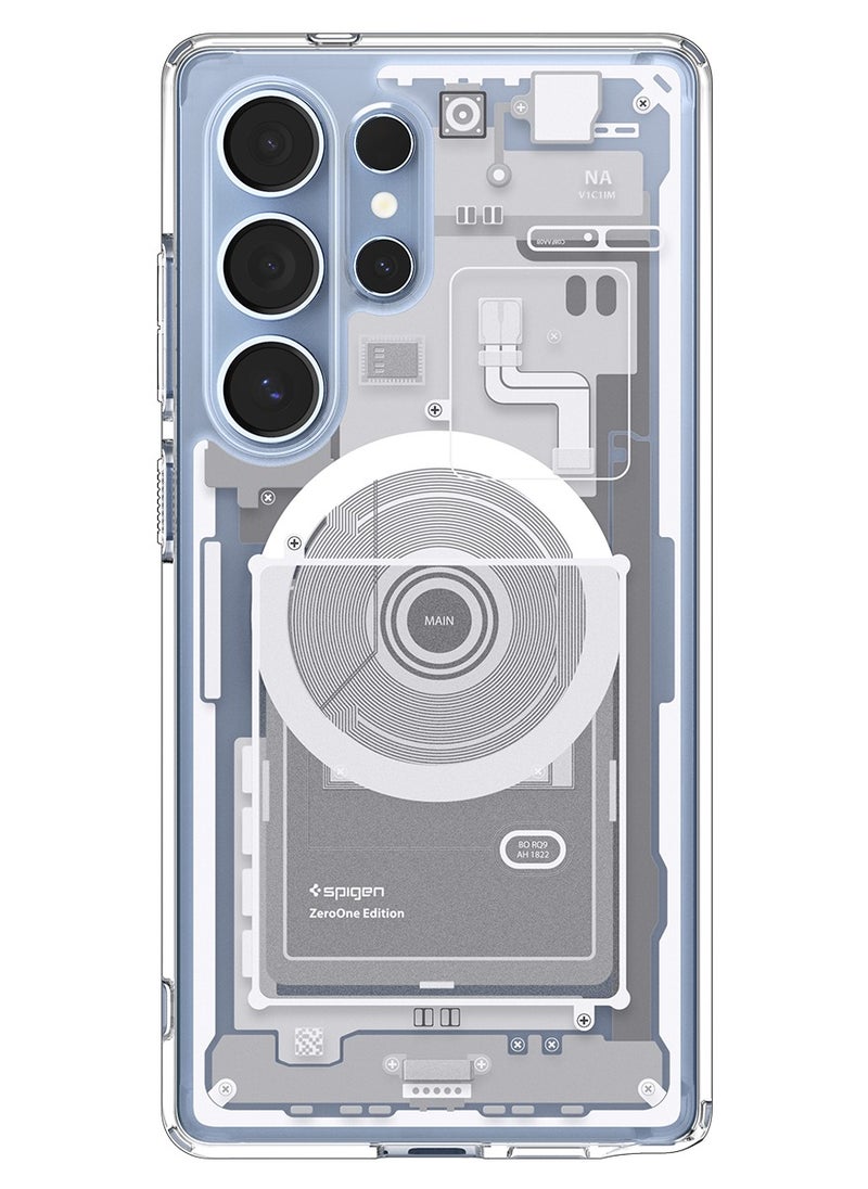 Spigen - Ultra Hybrid MagFit for Samsung Galaxy S25 ULTRA Case Cover with MagSafe (2025) - Zero One White - Image 1