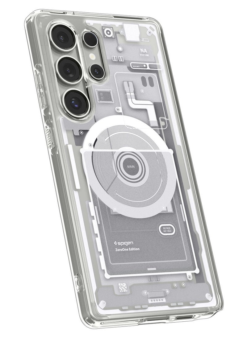Spigen - Ultra Hybrid MagFit for Samsung Galaxy S25 ULTRA Case Cover with MagSafe (2025) - Zero One White - Image 1