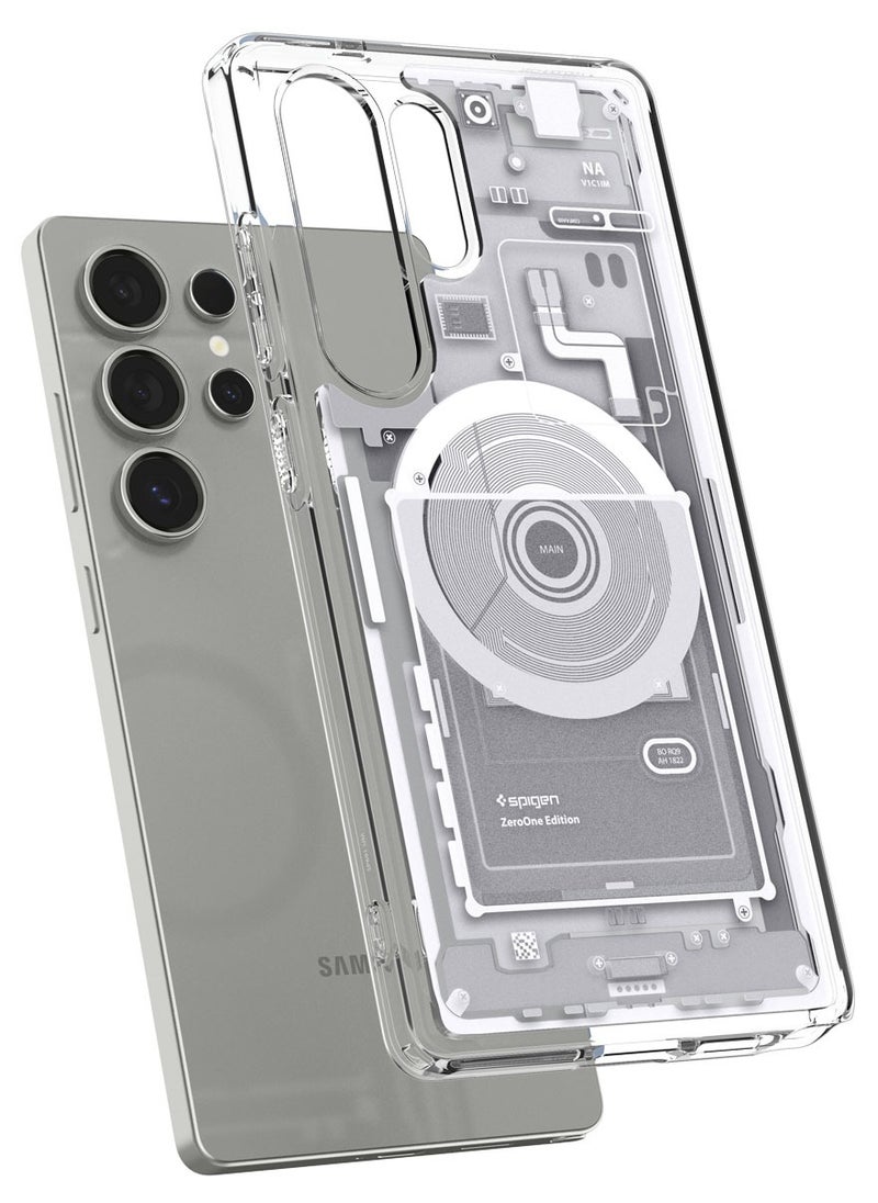 Spigen - Ultra Hybrid MagFit for Samsung Galaxy S25 ULTRA Case Cover with MagSafe (2025) - Zero One White - Image 1