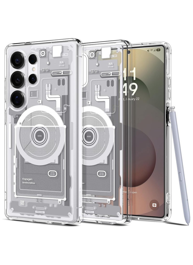 Spigen - Ultra Hybrid MagFit for Samsung Galaxy S25 ULTRA Case Cover with MagSafe (2025) - Zero One White - Image 1