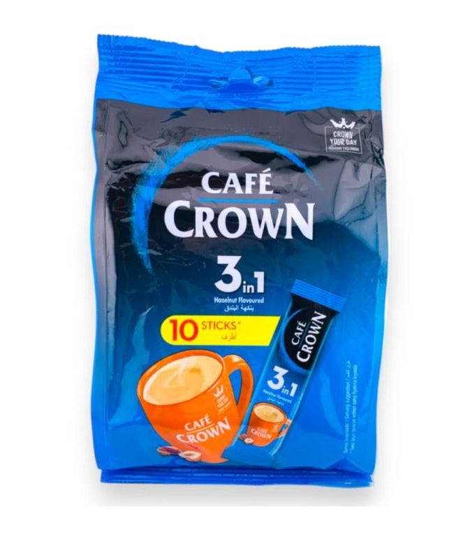 Ulker Crown Coffee 3 in 1 Hazelnut Flavor 10 Sachets