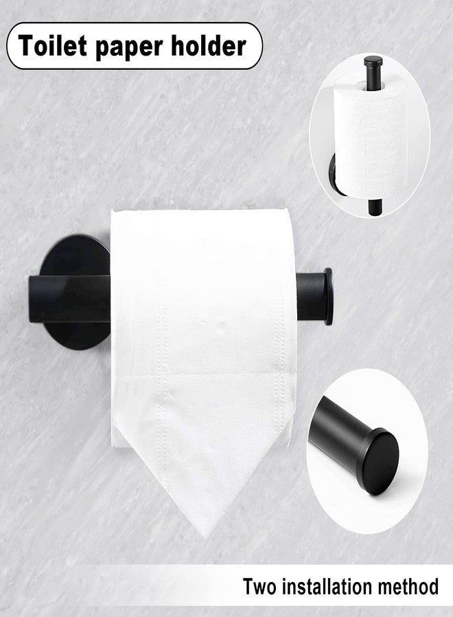 Toptowel مجموعة رفوف مناشف الحمام Toptowel 8 قطع، تشمل 2 قطعة قضيب منشفة بطول 23.6 بوصة، 2 قطعة خطاف منشفة، 2 قطعة حلقة منشفة، 2 قطعة حامل ورق تواليت - ملحقات حمام باللون الأسود غير اللامع - Image 5