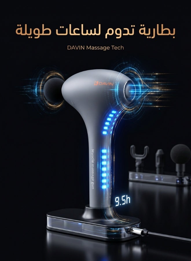 Davin Deep Tissue Muscle Massage Gun | 6 Speeds & 4 Specialized Heads for Ultimate Relief - Image 5