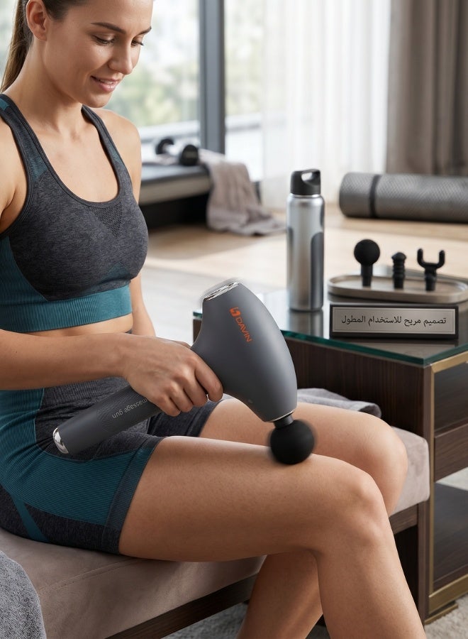 Davin Deep Tissue Muscle Massage Gun | 6 Speeds & 4 Specialized Heads for Ultimate Relief - Image 4
