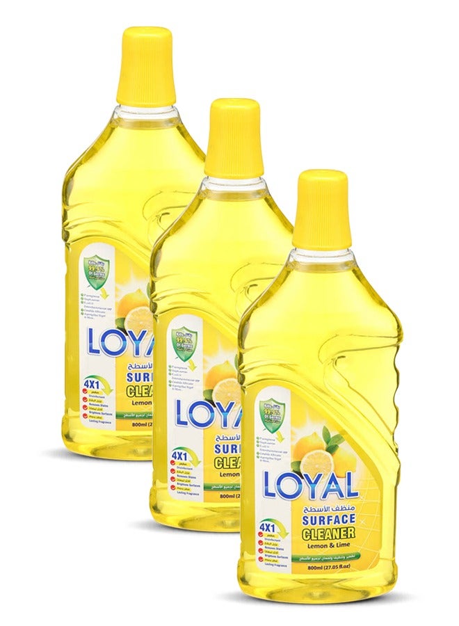 loyal Surface Cleaner Liquid Lemon Basket Yellow 3x800ml - Image 2