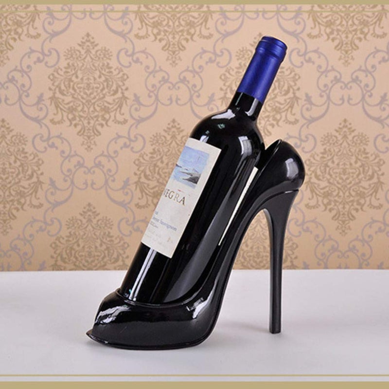 ULTNICE ULTNICE High Heel Wine Rack Bottle Holder Home Decoration Ornaments Crafts (Black) - Image 3
