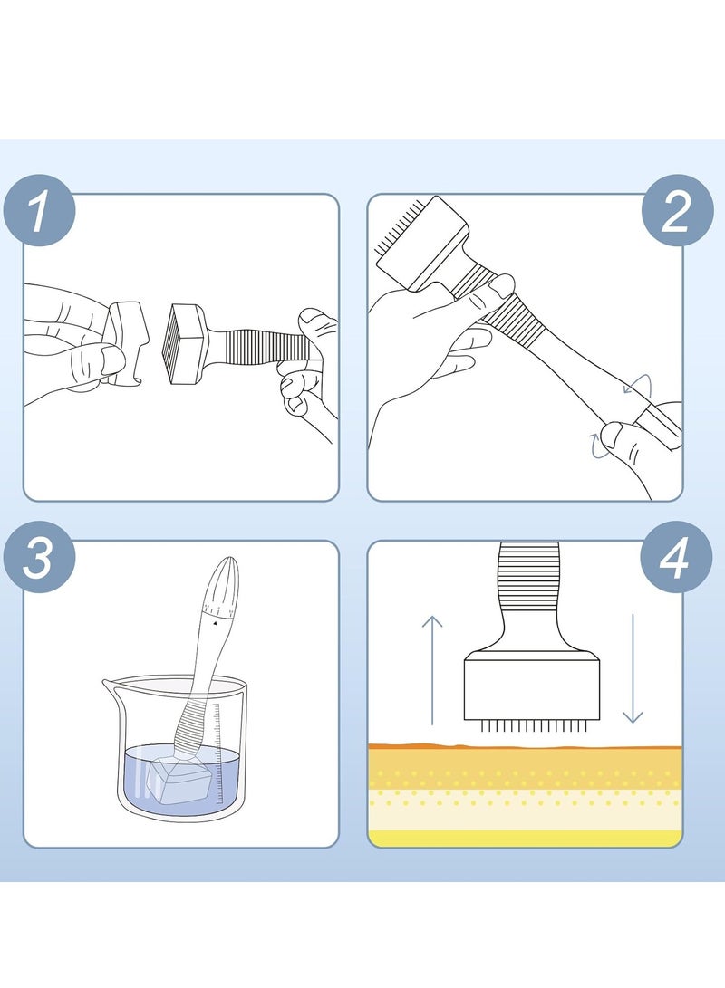 Derma Stamp Adjustable Pen 0–3mm with 140 Titanium Needles for Face, Skin, Scalp, and Body – Precise Handheld Microneedling Tool to Stimulate Collagen Production, Reduce Wrinkles, Acne Scars, Skin Indentations, Improve Skin Elasticity and Cell Renewal, Pen Design for Accurate Control in Different Areas, Suitable for Home and Professional Use, Ideal for Face, Scalp, Beard, and Full Body, Multi-Functional Microneedling Device for Healthy, Natural-Looking Skin - Image 5