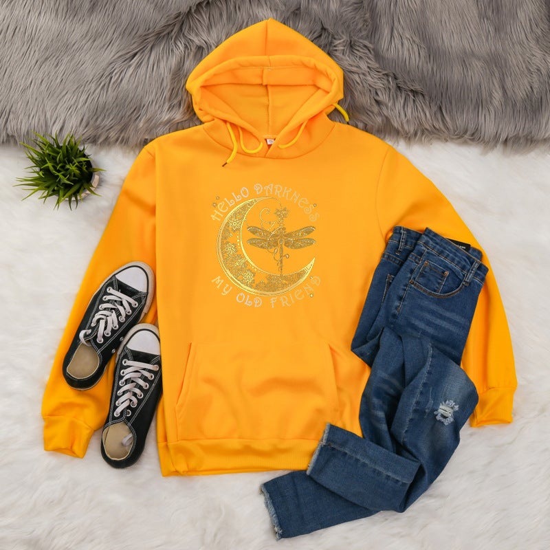 2024 Amazon ebay AliExpress Cross-border Independent Station eBay Animal Letters European and American Printed Hood for Men and Women Yellow  - Image 1