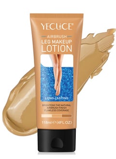 Yecuce 118ml Airbrush Leg Makeup Lotion Effect Leg Makeup Moisturize Light Leg Makeup Waterproof No Transfer Long Lasting Leg Skin Makeup Cover Cover Leg Scar Varicose Veins and Tattoo Cover Up Makeup Cream Fairest Glow 02  - Image 1