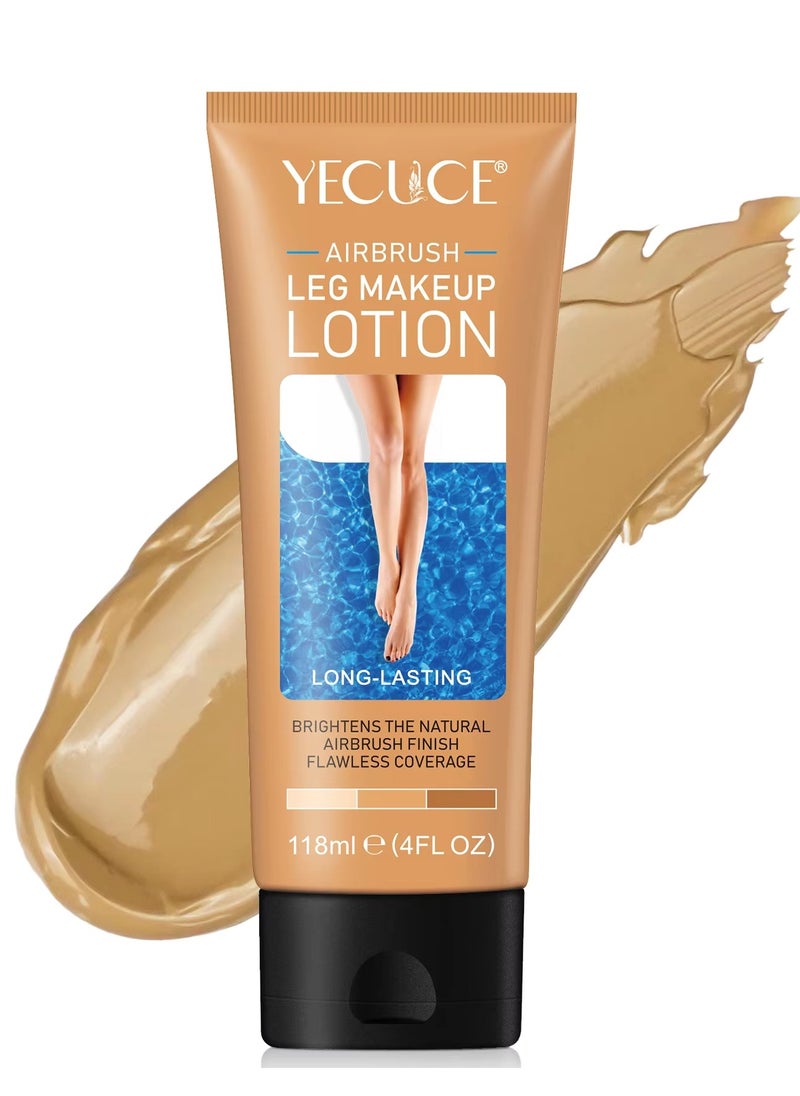 Yecuce - 118ml Airbrush Leg Makeup Lotion Effect Leg Makeup Moisturize Light Leg Makeup Waterproof No Transfer Long Lasting Leg Skin Makeup Cover Cover Leg Scar Varicose Veins and Tattoo Cover Up Makeup Cream Fairest Glow 02 - Image 1