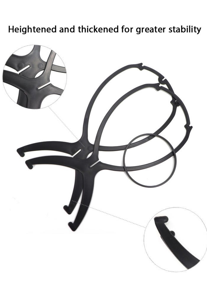 Ssovi 3 Pack Tall Wig Stands for Multiple Wigs, 36cm Portable Detachable Wig Holder, Thicker Sturdy Plastic Collapsible Wig Display Stand for Travel & Salon - Black - Image 3