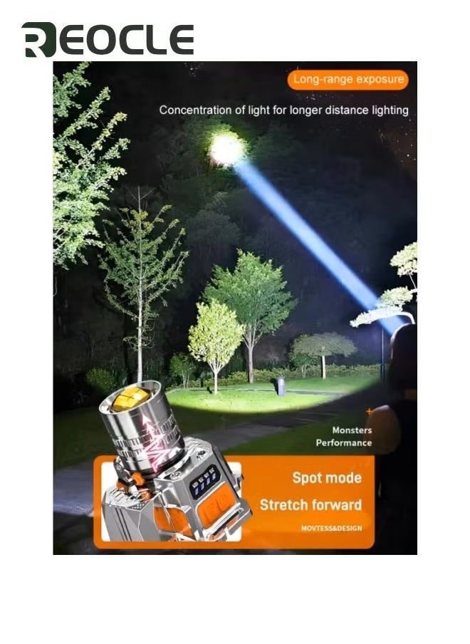 REOCLE LED Headlamp Rechargeable High Power Headlight USB Charging Super Bright Motion Sensor Headlamps Waterproof Durable Head Lamp for Hiking Outdoor Camping Emergency Gold  - Image 5