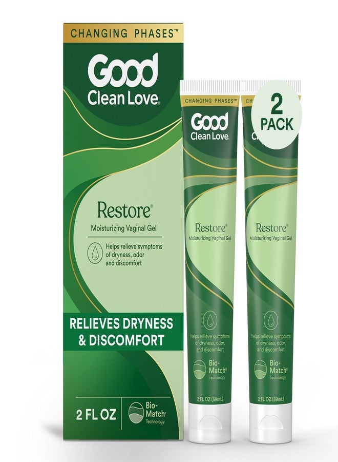 Good Clean Love Restore Moisturizing Vaginal Gel, pH-Balanced Vaginal Moisturizer, Water-Based Feminine Care with Aloe Vera & Lactic Acid, Reduces Dryness, Discomfort & Odor for Women, 2 Oz (2-Pack - Image 1
