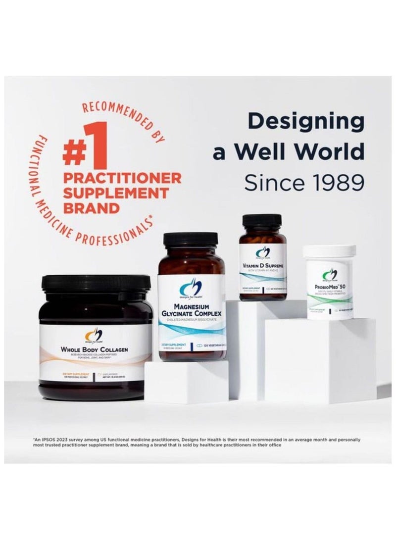 designs for health Magnesium Glycinate Complex - Chelated Bisglycinate + High Absorption Oxide for Heart, Muscle, Bone Health, Immune Support, Energy Production (120 Capsules) - Image 5