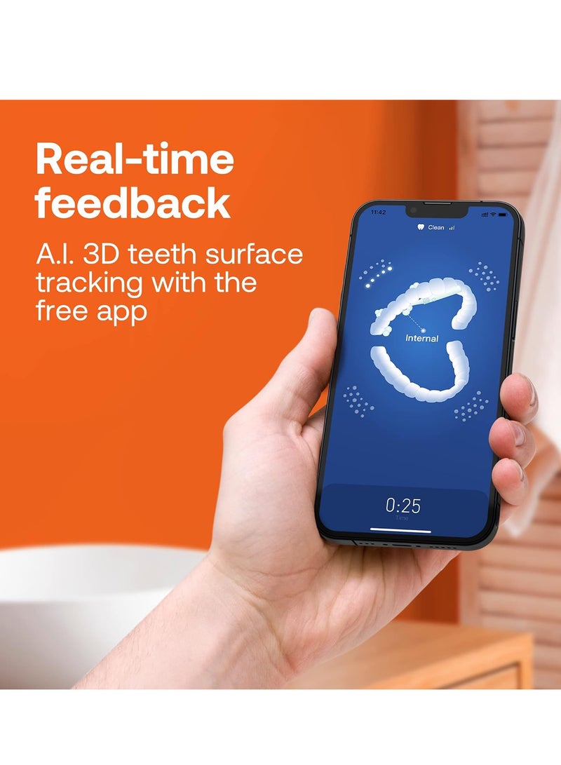 Bitvae Smart S3 Sonic Electric Toothbrush for Adults, 180-Day Battery Life Rechargeable Electric Power Toothbrush with Pressure Sensor, Electric Toothbrush with 4 Brush Heads, Travel Case, Dark Blue - Image 4