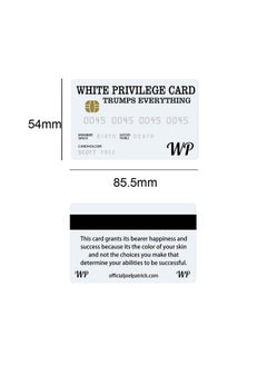 White Privilege Cards,6Pcs Pvc Trump Anniversary Cards Funny Joke Cards Portable Business Gift Card Exquisite Credit Card Decorations For Symbolizing Happiness And Success - pzsku/Z0327EBE6B580E1F69176Z/45/_/1735214596/28944349-5aa5-4f37-ae90-6b9bec5c3634