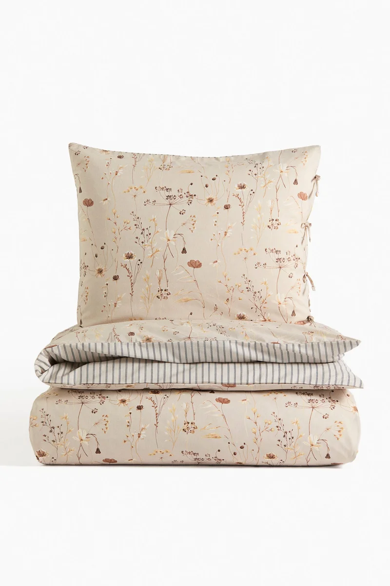 H&M Floral single duvet cover set