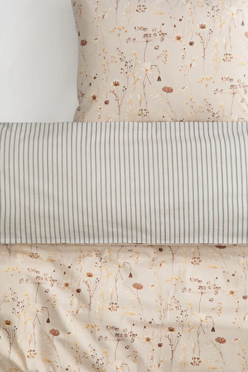 H&M Floral single duvet cover set
