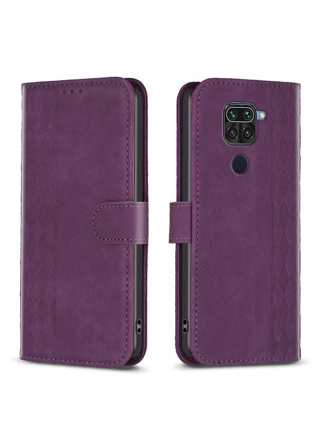 Case For Xiaomi Redmi Note 9 Plaid Embossed Leather Phone Case