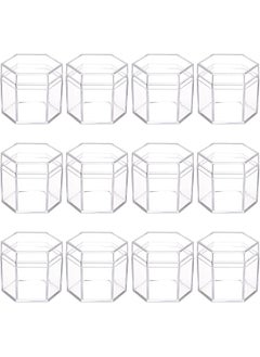 The Bros 21Pack Clear Acrylic Boxes Hexagon Small Plastic Bead Storage Containers(4x4.5x4cm) for Gifts, Weddings, Party Favors, Treats, Candies 