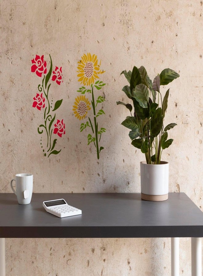 Felixcraft Large Flower Stencils for Painting, 6PCS 11.8 x 5.9 Inch Reusable Stencils for Furniture, Fence, Walls, and Windows Decoration - Image 5