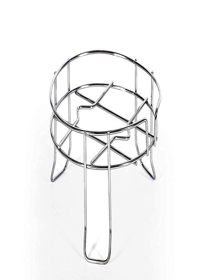 Touchcart Heavy Duty Stainless Steel Matka Stand Chrome Plated 3-Leg Water Pot Holder for Kitchen & Home Multipurpose Plant & Flower Pot Stand Rack | Rustproof Fancy Balcony & Garden Organizer (Silver) - Image 1