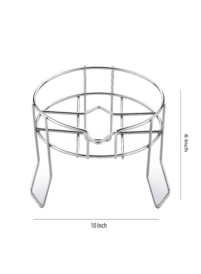 Touchcart Heavy Duty Stainless Steel Matka Stand Chrome Plated 3-Leg Water Pot Holder for Kitchen & Home Multipurpose Plant & Flower Pot Stand Rack | Rustproof Fancy Balcony & Garden Organizer (Silver) - Image 4