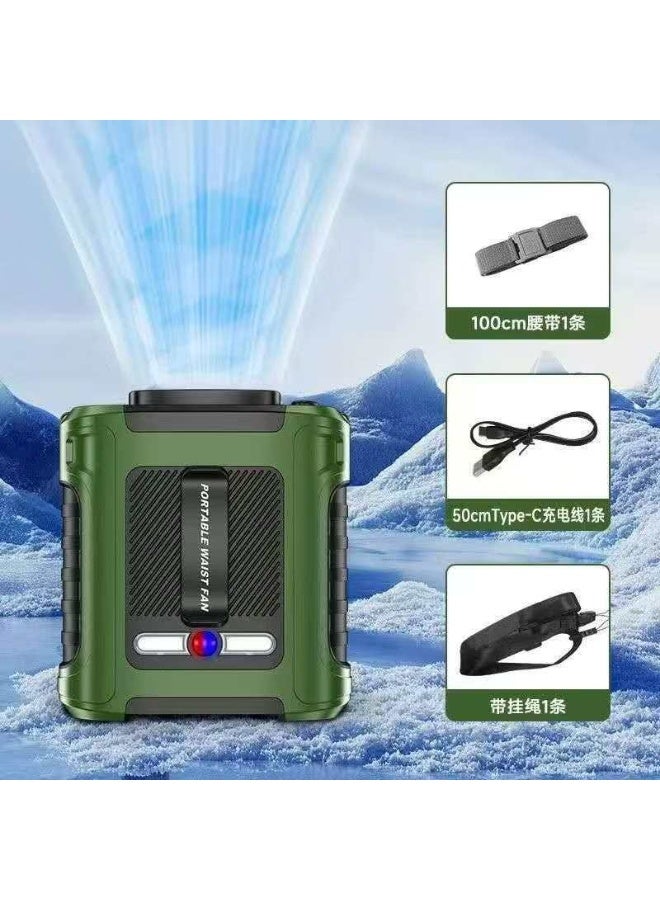 10000mAh Outdoor Waist Cooling Fan with Power Bank & LED Flashlight - Image 1