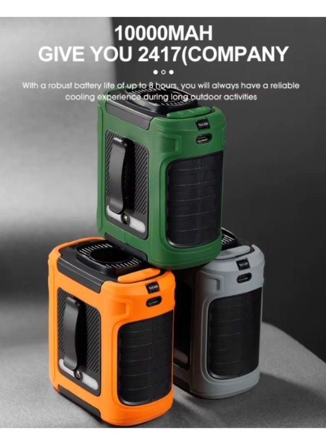10000mAh Outdoor Waist Cooling Fan with Power Bank & LED Flashlight - Image 4