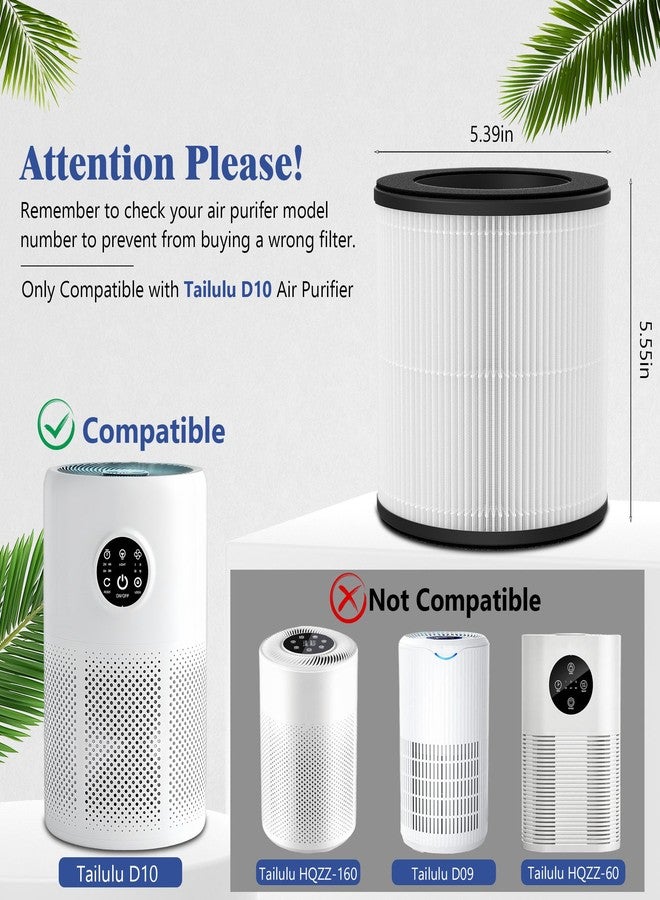 XBWW 2 Packs D10 Replacement Filters Compatible with Tailulu D10 Air Purifi-er, 3-in-1 Filter of D10 Premium Filter, Activated Carbon Filter with Extra 6 Pieces Aroma Pads - Image 2