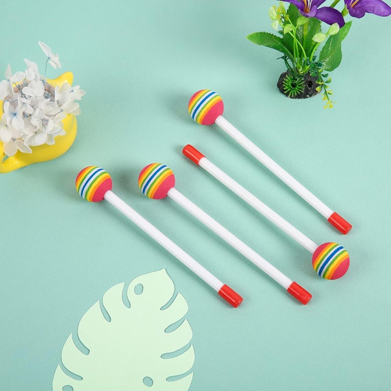 Mihey 10 Pieces Drum Sticks for Kids, Rainbow Lollipop Drumsticks Soft Foam Head Beat Toy Percussion Mallets - Image 5