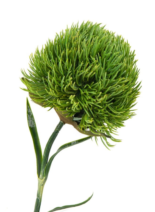 DuHouse 4Pcs Fake Dianthus Artificial Greenery Stem Realistic Green Tricks for Home Kitchen Wedding Courtyard Decoration (Dark Green) - Image 4