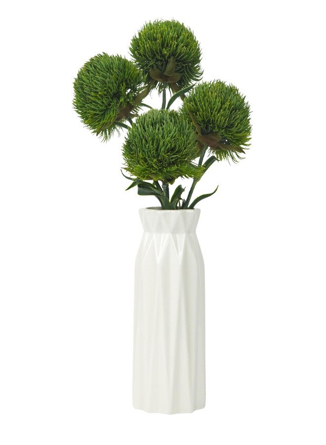 DuHouse 4Pcs Fake Dianthus Artificial Greenery Stem Realistic Green Tricks for Home Kitchen Wedding Courtyard Decoration (Dark Green) - Image 1