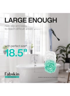 Fabskin Bath Body Brush Loofah For Men & Women With Long Handle | Body Bath Brush | Back Scrubber For Bathing | Made In India (Green)  - Image 5