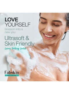 Fabskin Bath Body Brush Loofah For Men & Women With Long Handle | Body Bath Brush | Back Scrubber For Bathing | Made In India (Green)  - Image 2