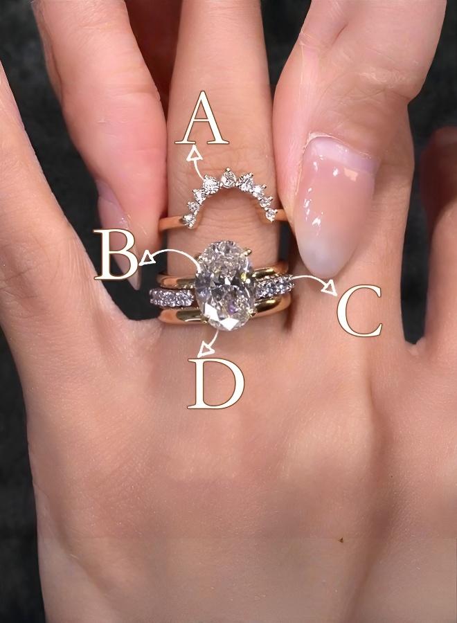 Hilyagems Sunflower-inspired rhinestone ring set for women, 4-piece cubic zirconia ring set. Ideal for formal occasions such as weddings and celebrations, and also makes an excellent gift. Suitable for women, men, teenagers and young girls who appreciate elegant and fashionable jewellery. Rose gold. - Image 3
