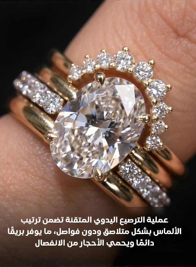 Hilyagems Sunflower-inspired rhinestone ring set for women, 4-piece cubic zirconia ring set. Ideal for formal occasions such as weddings and celebrations, and also makes an excellent gift. Suitable for women, men, teenagers and young girls who appreciate elegant and fashionable jewellery. Rose gold. - Image 1