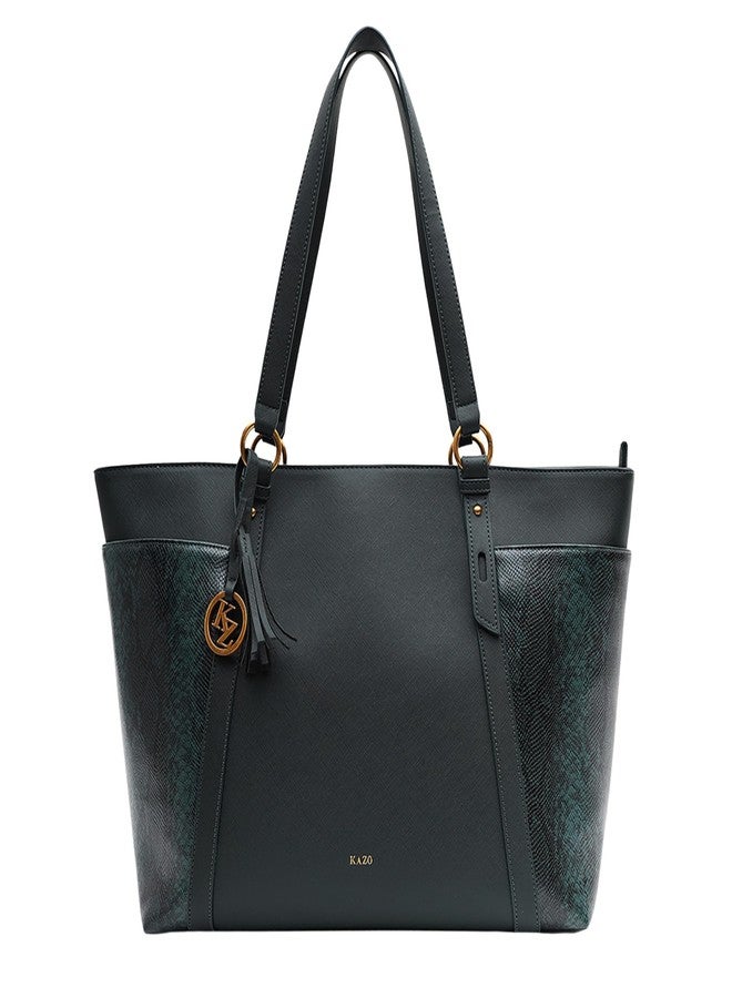 Kazo Bag Dark Grey Structured Shoulder Handbag | Premium Faux Leather Purse - Image 1
