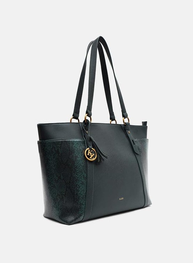 Kazo Bag Dark Grey Structured Shoulder Handbag | Premium Faux Leather Purse - Image 3