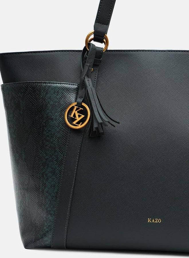 Kazo Bag Dark Grey Structured Shoulder Handbag | Premium Faux Leather Purse - Image 4