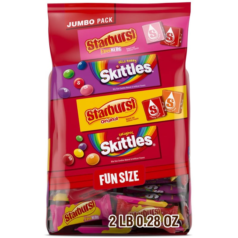 Wrigley's Skittles Starburst Fun Size Chewy Candy Assorted Variety Individually Wrapped 3228 Ounces Bulk Bag - Image 3