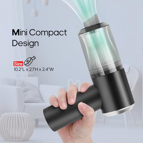 Auloea Mini Portable Vacuum Cleaner, Keyboard Wireless Handheld Vacuum with Brush Motor 4500PA High Power and TypeC, for Car,Office and Home Cleaning /V01/Black - Image 2