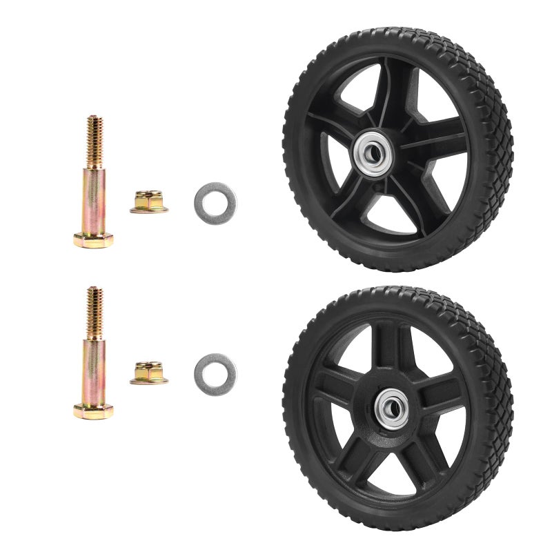 Parts Camp قطع غيار عربة جزازة العشب مجموعة عجلات 6 بوصة لعجلات عربة الدفع 6 بوصة (مجموعة من 2) - Image 1